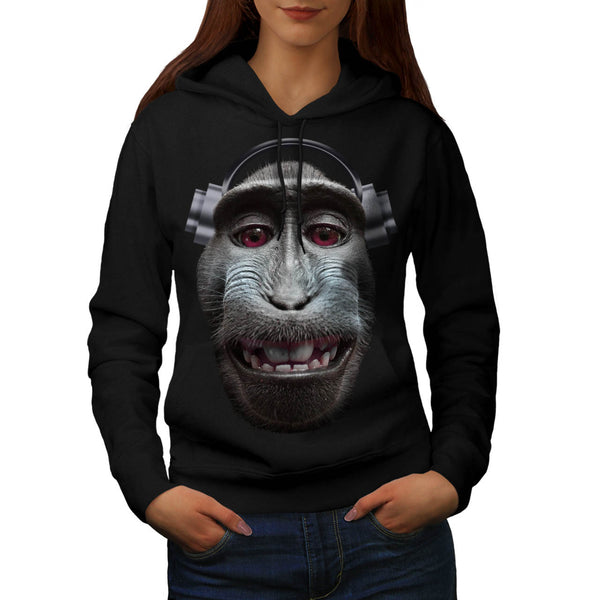 Monkey Music Play Womens Hoodie