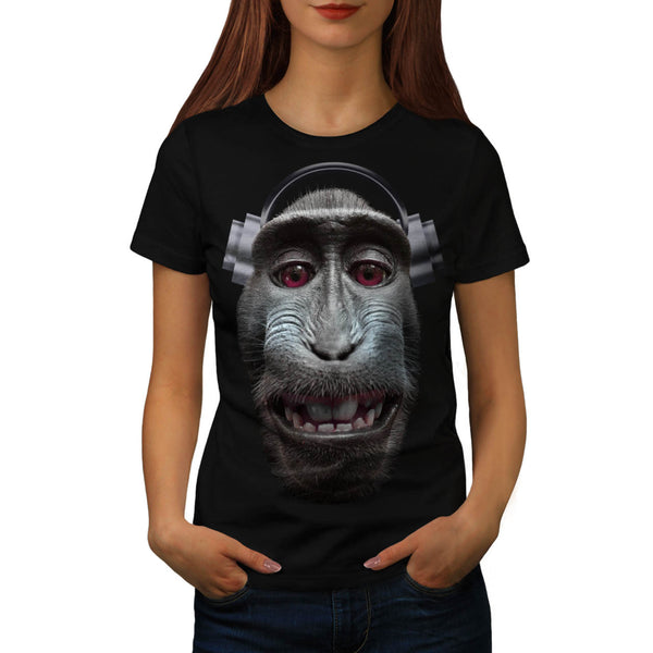 Monkey Music Play Womens T-Shirt