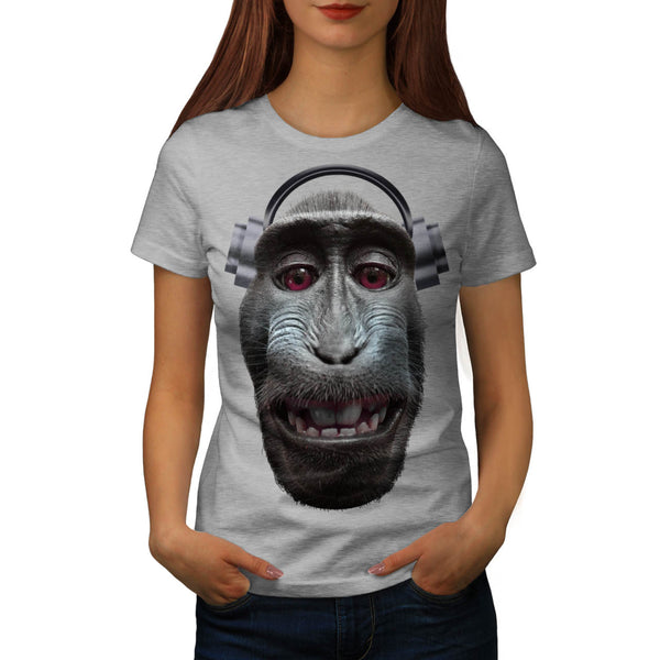 Monkey Music Play Womens T-Shirt