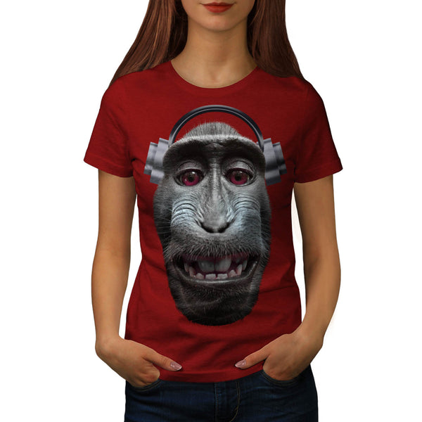 Monkey Music Play Womens T-Shirt