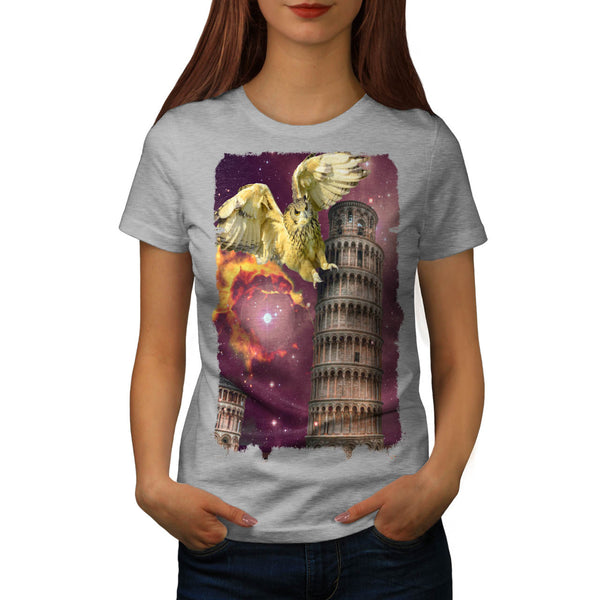 Owl On Tower Of Pisa Womens T-Shirt