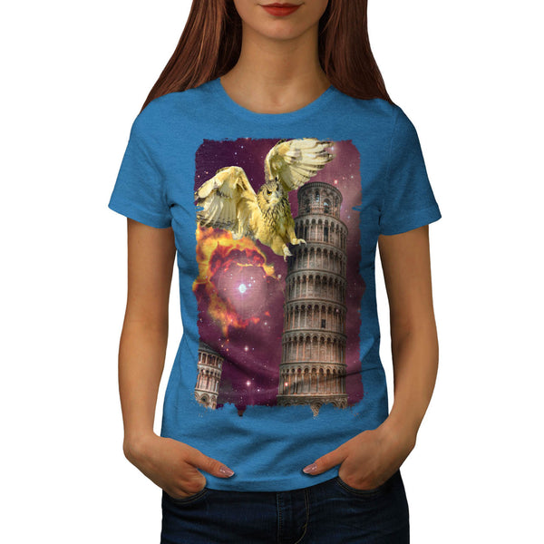 Owl On Tower Of Pisa Womens T-Shirt