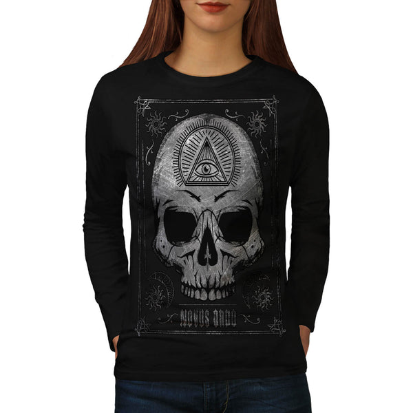 Skull Devil Head Eye Womens Long Sleeve T-Shirt