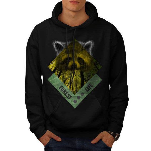 Raccoon Forest Life Mens Hoodie