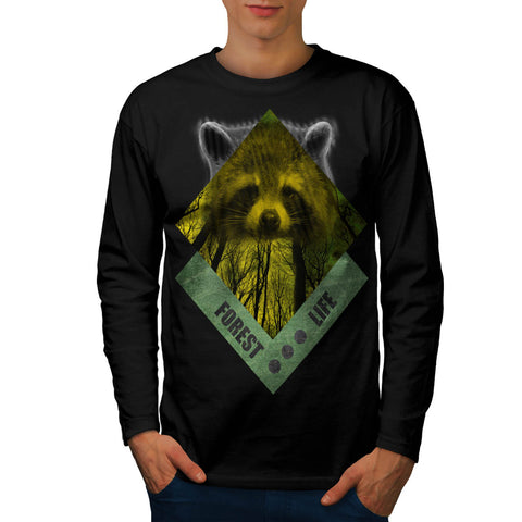 Raccoon Forest Life Mens Long Sleeve T-Shirt