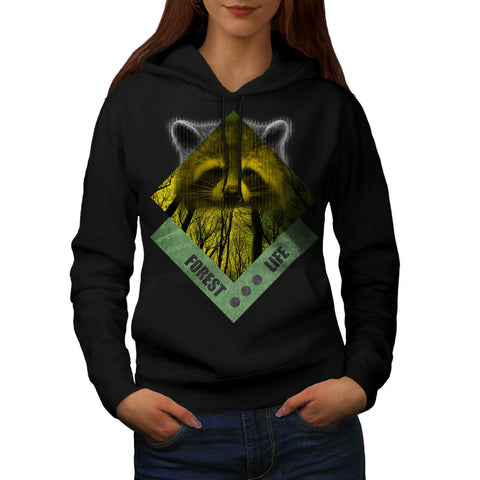 Raccoon Forest Life Womens Hoodie