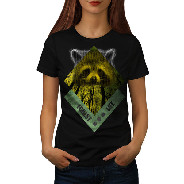 Raccoon Forest Life Womens T-Shirt