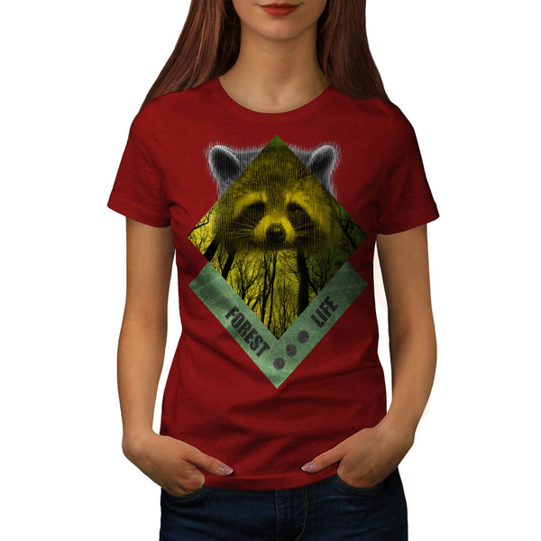 Raccoon Forest Life Womens T-Shirt