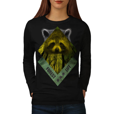 Raccoon Forest Life Womens Long Sleeve T-Shirt