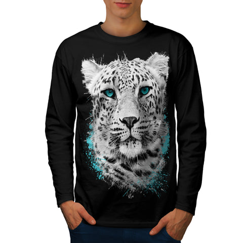 Blue-Eyed Leopard Mens Long Sleeve T-Shirt