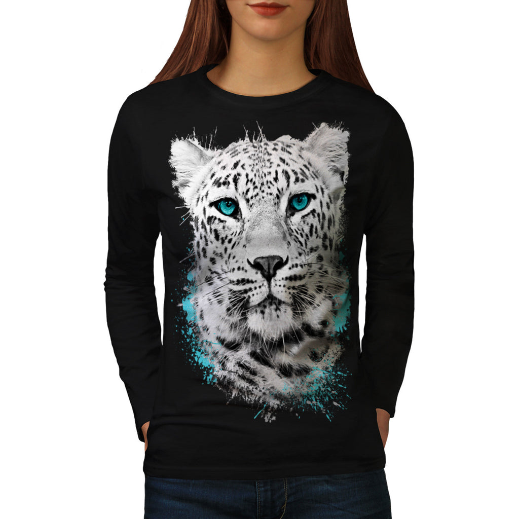 Blue-Eyed Leopard Womens Long Sleeve T-Shirt