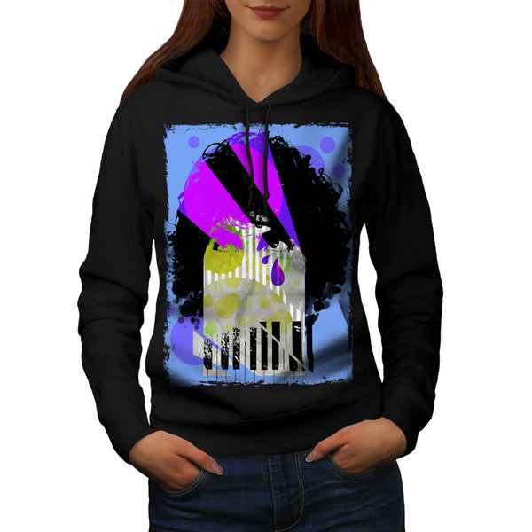 Piano Woman Face Womens Hoodie