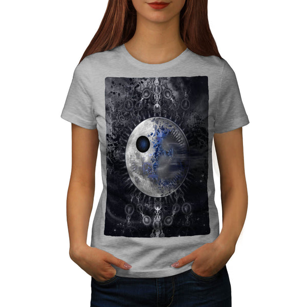 Silver Lunar Sign Womens T-Shirt