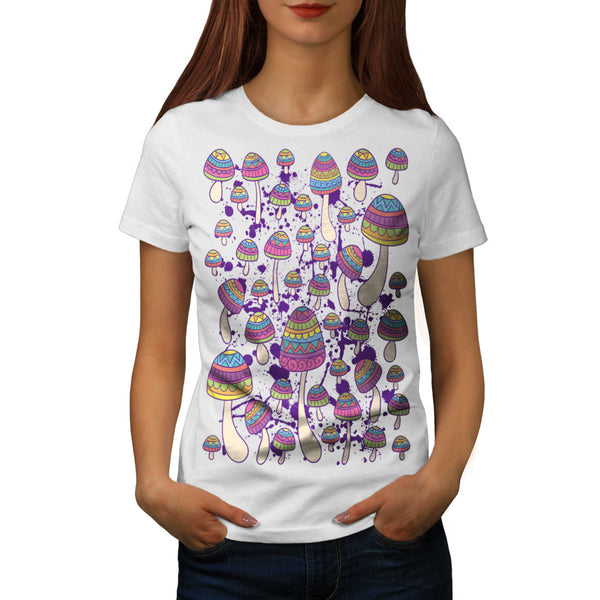 Artsy Mushroom Head Womens T-Shirt