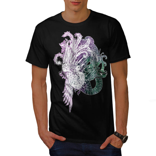 Dragon Eagle Fight Mens T-Shirt