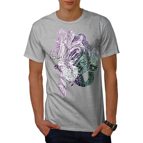 Dragon Eagle Fight Mens T-Shirt