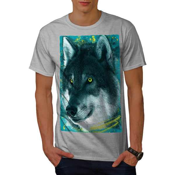 Cute Wild Wolf Head Mens T-Shirt