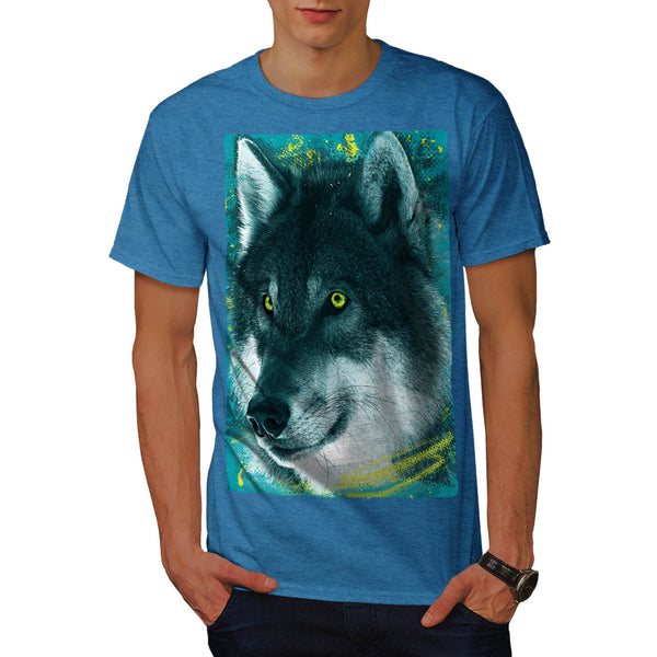 Cute Wild Wolf Head Mens T-Shirt