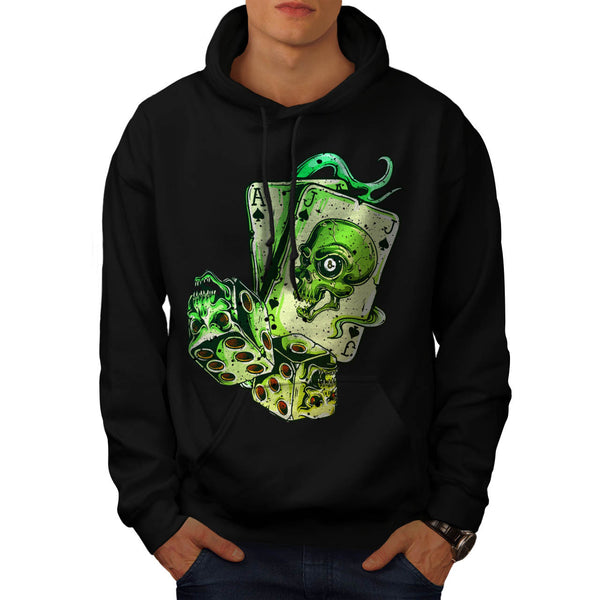 Skull Card Gamer Mens Hoodie