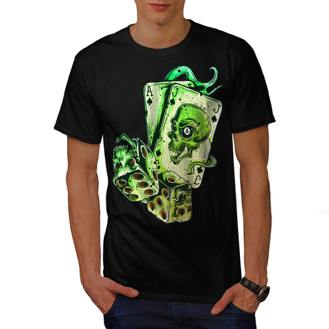 Skull Card Gamer Mens T-Shirt