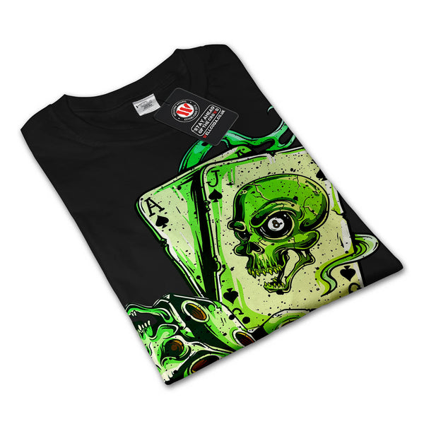 Skull Card Gamer Mens Long Sleeve T-Shirt