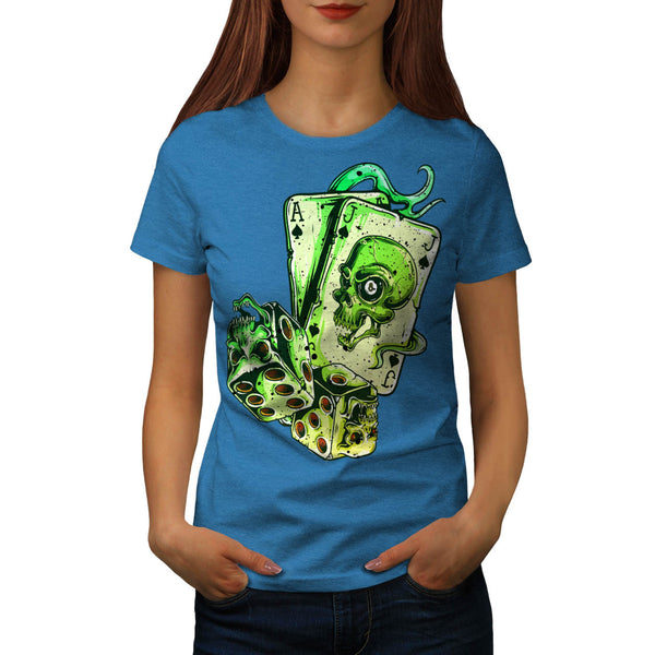 Skull Card Gamer Womens T-Shirt