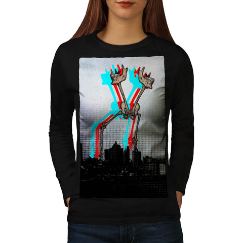 Skeleton Modernism Womens Long Sleeve T-Shirt