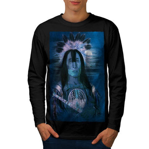 Indian Vision Man Mens Long Sleeve T-Shirt