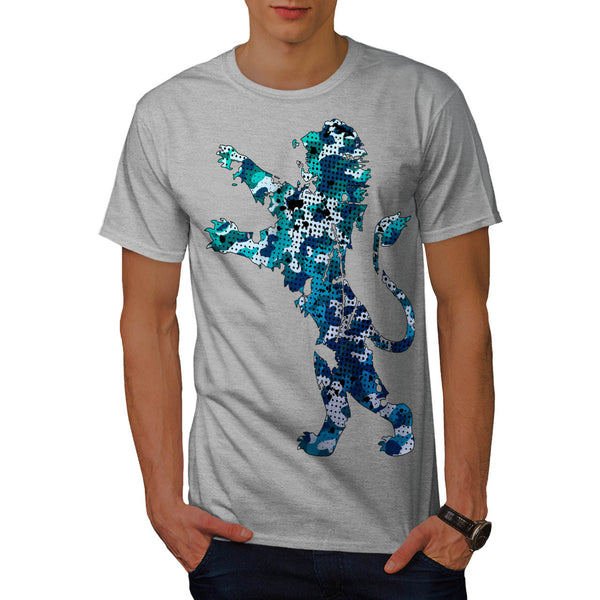 Blue Green Lionheart Mens T-Shirt