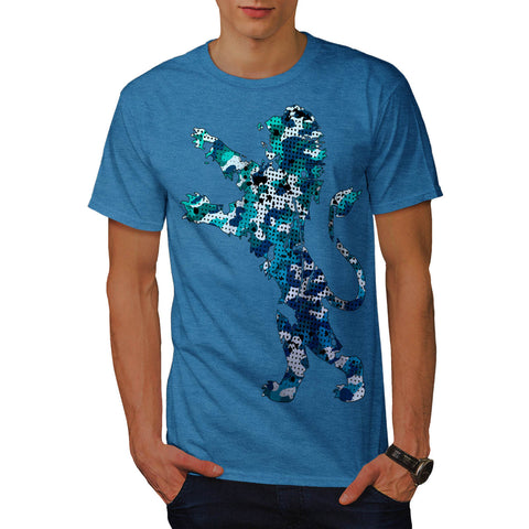 Blue Green Lionheart Mens T-Shirt