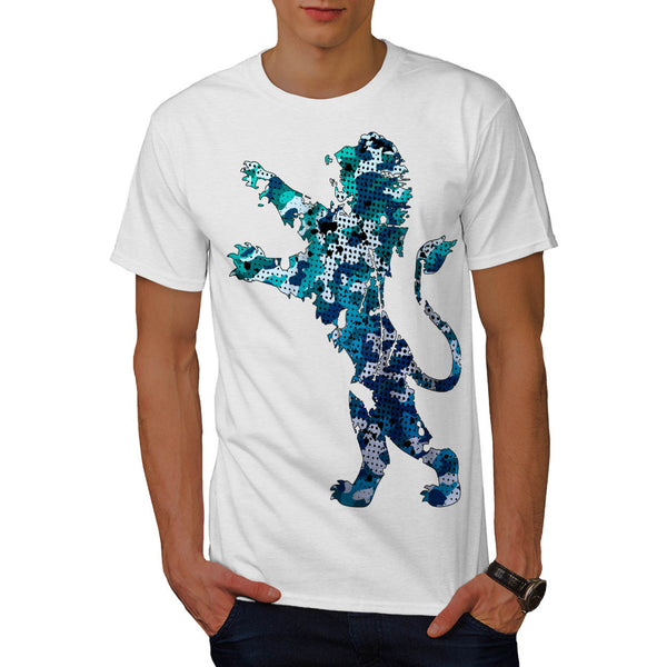 Blue Green Lionheart Mens T-Shirt