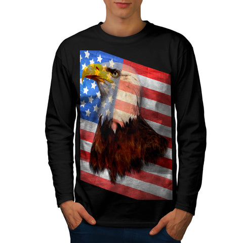 Freedom Eagle Flag Mens Long Sleeve T-Shirt