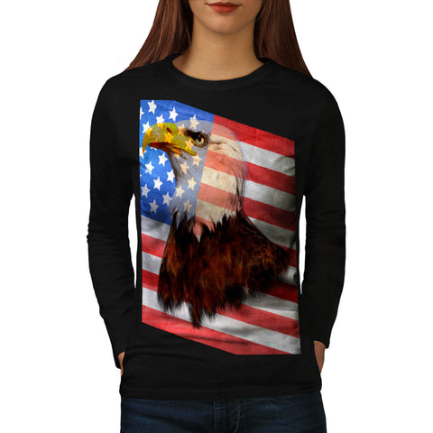 Freedom Eagle Flag Womens Long Sleeve T-Shirt