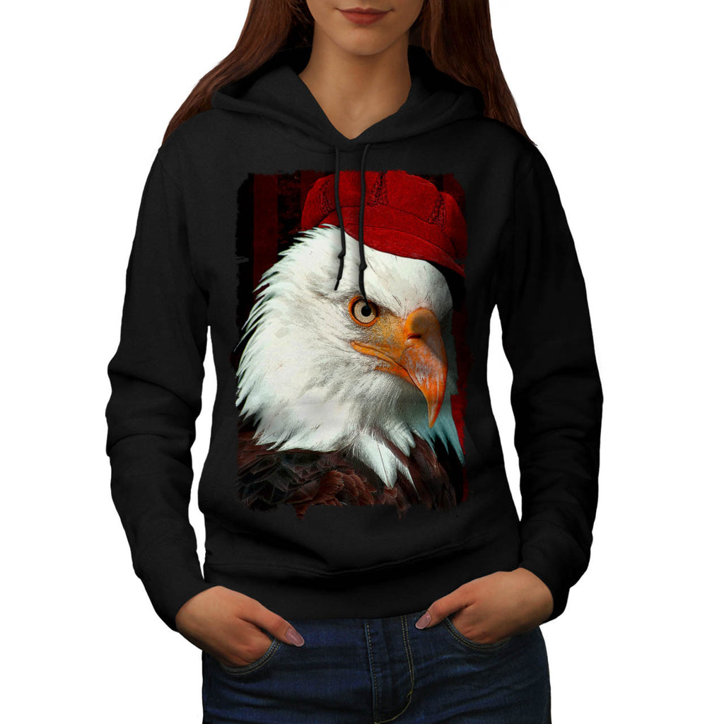 Scary Eagle With Hat Womens Hoodie