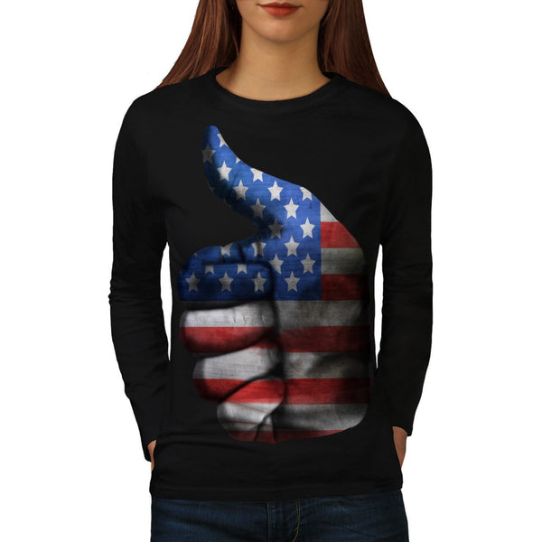 American Thumbs Up Womens Long Sleeve T-Shirt