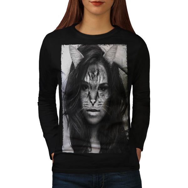 Sassy Kitty Woman Womens Long Sleeve T-Shirt