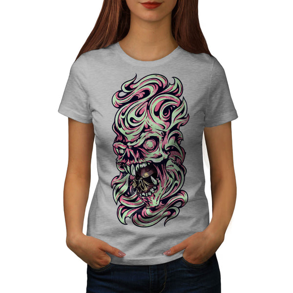 Skull Zombie Horror Womens T-Shirt