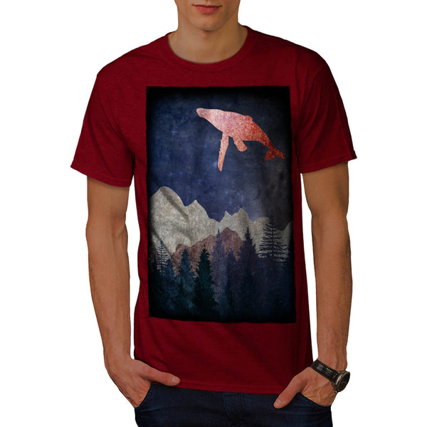 Fantasy Whale Fly Mens T-Shirt