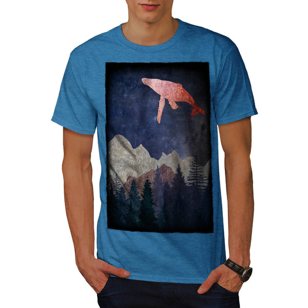 Fantasy Whale Fly Mens T-Shirt