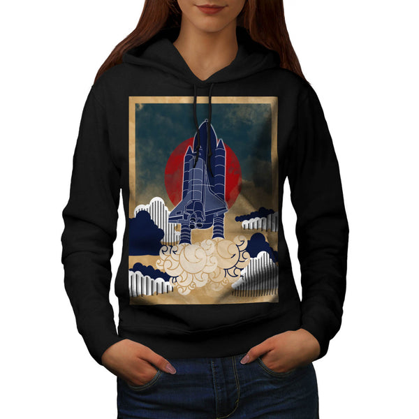 Space Rocket Launch Womens Hoodie