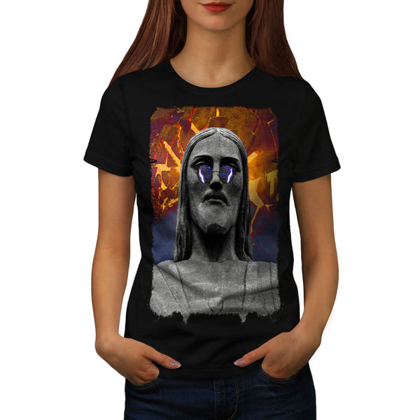 Modern Jesus Statue Womens T-Shirt