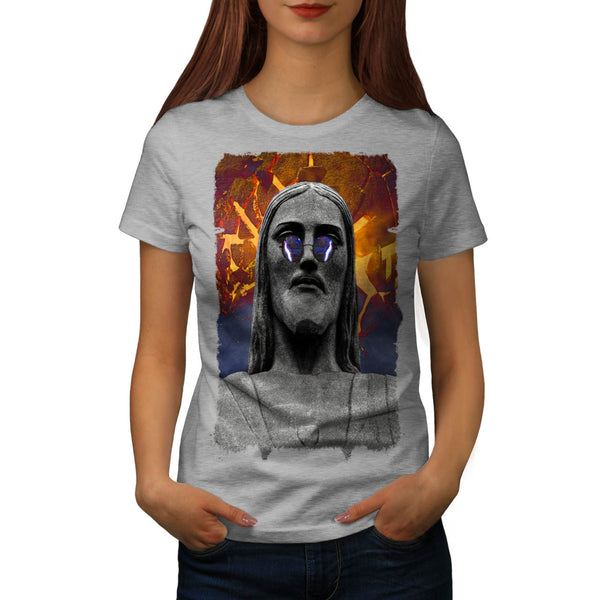 Modern Jesus Statue Womens T-Shirt