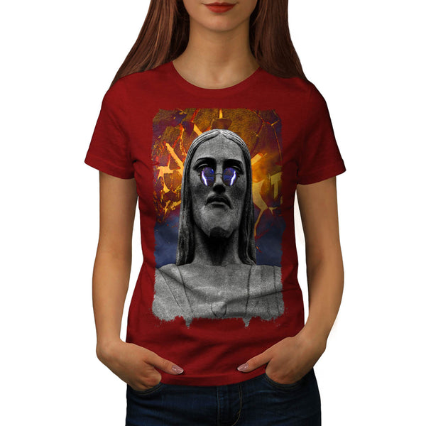 Modern Jesus Statue Womens T-Shirt