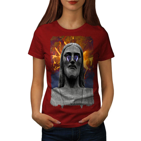 Modern Jesus Statue Womens T-Shirt