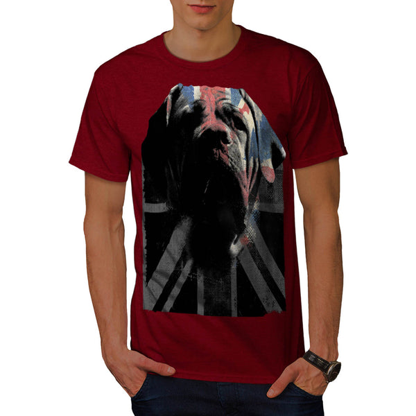 Bulldog Face Flag Mens T-Shirt