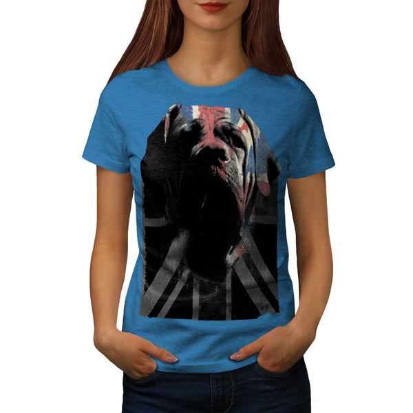 Bulldog Face Flag Womens T-Shirt