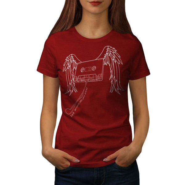 Flying Cassette Tape Womens T-Shirt