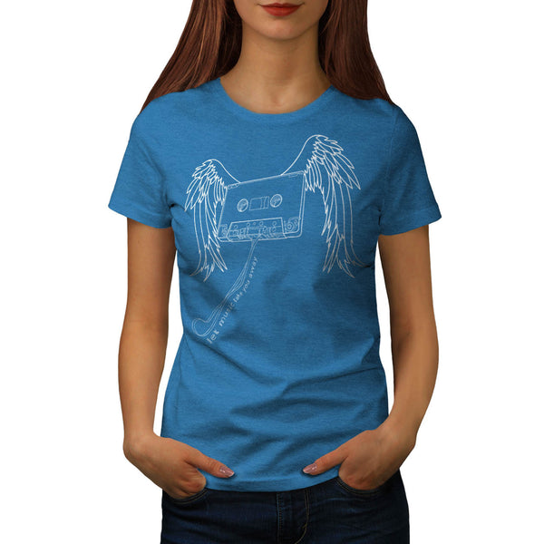 Flying Cassette Tape Womens T-Shirt