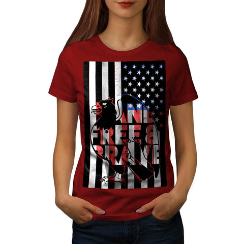 American Hawk Flag Womens T-Shirt