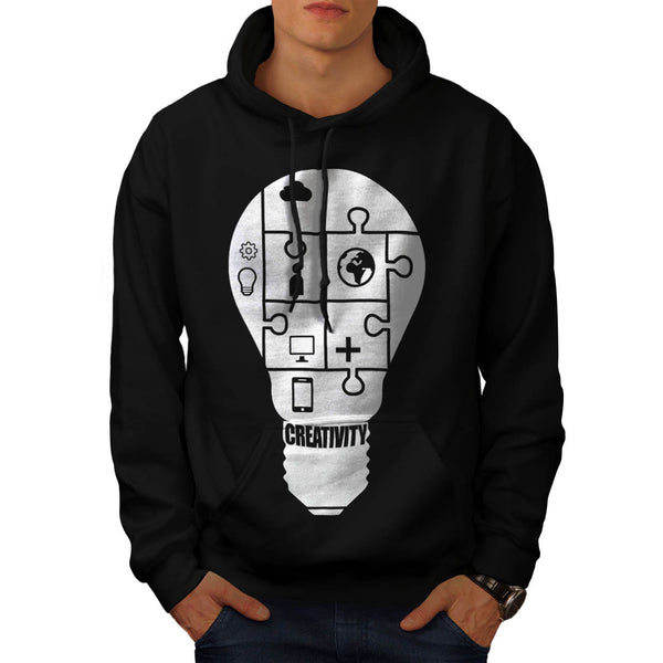 Light Bulb Puzzle Mens Hoodie